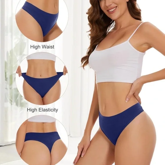 Women's Seamless Panties - Black, Tan, White, Gray, Navy size large - Picture 3 of 3